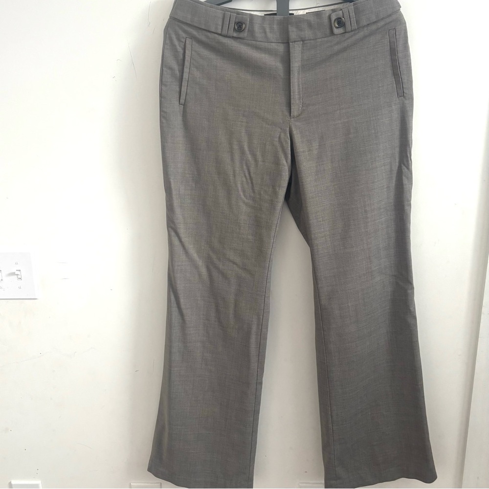 BANANA REPUBLIC JACKSON FIT WIDELEG TAUPE MELANGE PANT VIRGIN WOOL 14Long
